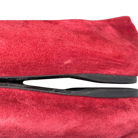 Stuart Weitzman Red Jewel Embellished studded Suede Flats Size 8 M - Picture 13 of 15